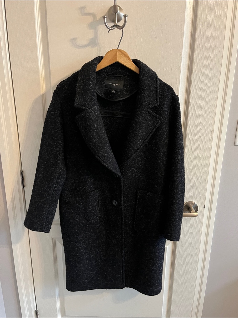 Banana Republic Oversized  Charcoal Black Pea Coat